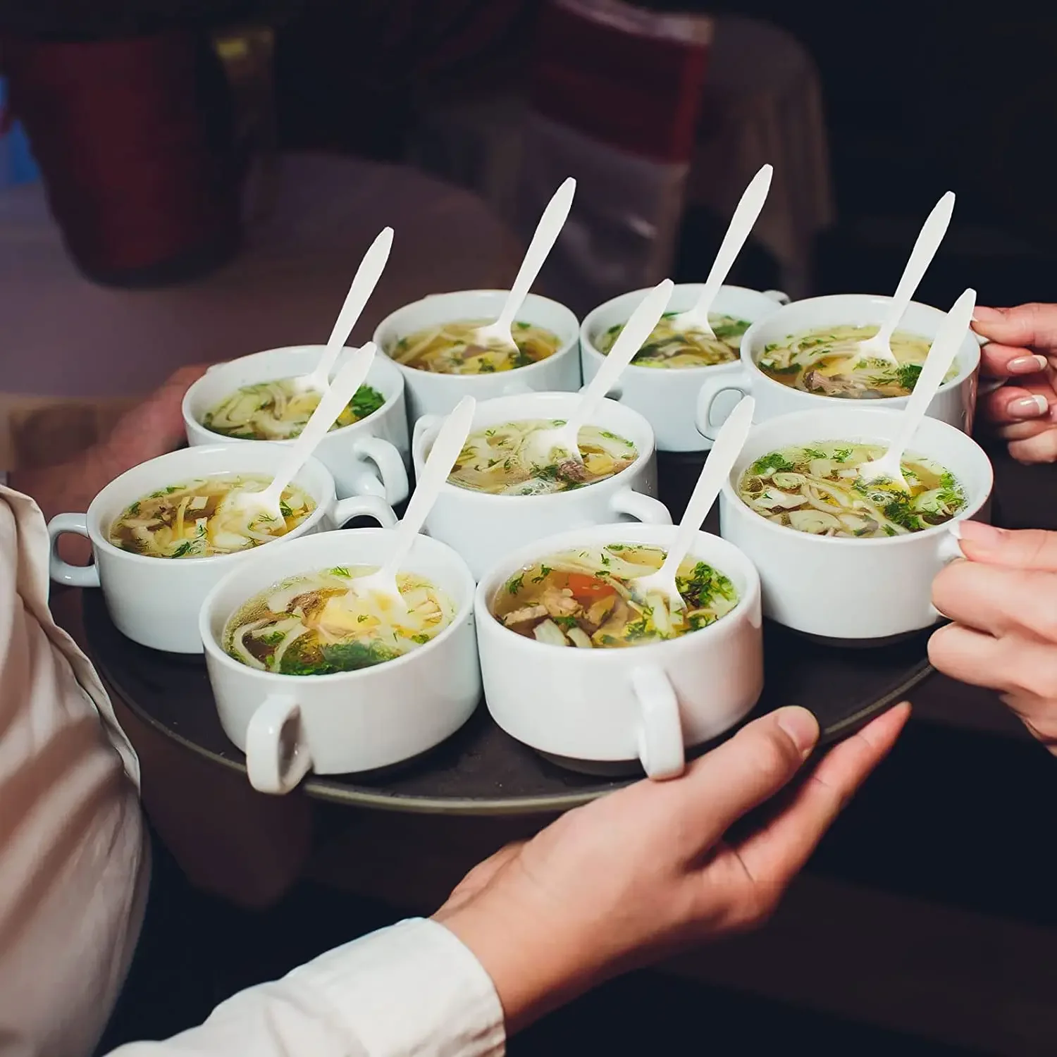 50‑Pack 12oz Biodegradable Cornstarch Soup Bowls – Compostable, Microwave‑Safe & Leak‑Resistant Disposable Plant‑Based Containers for Hot & Cold Food, Catering, Parties 8