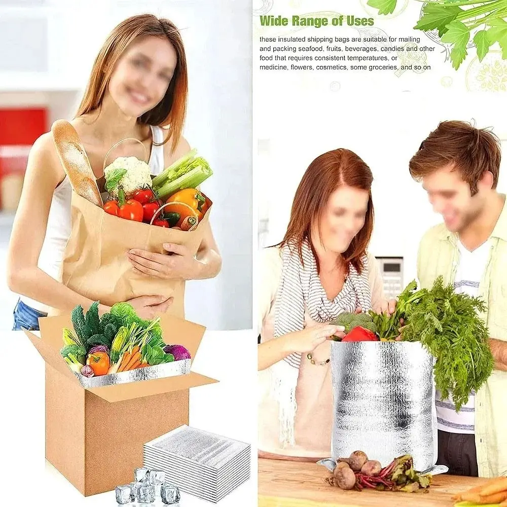 Aluminum Foil Insulated Cooler Bag – Foldable Thermal Tote for Food, Drinks, Delivery, and Picnic – Portable Waterproof Packing Bag for Takeout, Grocery, or Outdoor Use 12