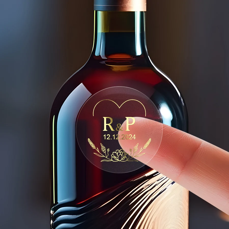 Custom Clear Gold Foil Stickers – Personalized Transparent Waterproof Labels for Weddings, Gifts, Business, Party Packaging – Durable Decorative Adhesive Seals – 30pcs Custom Clear Gold Foil Stickers – Personalized Transparent Waterproof Labels for Weddings, Gifts, Business, Party Packaging – Durable Decorative Adhesive Seals – 30pcs