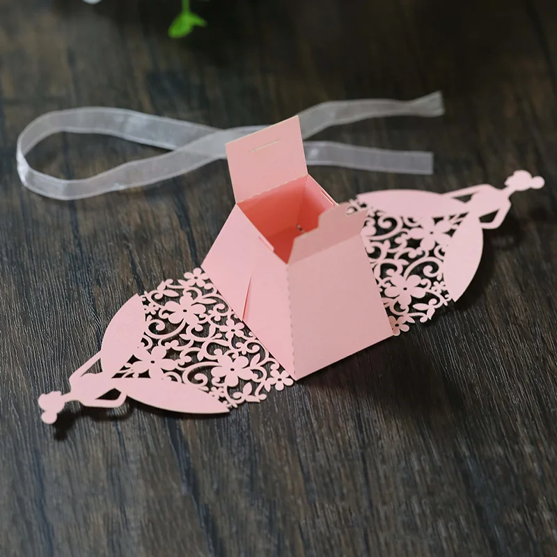 Laser Cut Pearl Paper Gift Boxes with Ribbon – Elegant Candy Chocolate Packaging for Wedding Favors, Engagements, Baby Showers, Birthday Parties, Bridal Showers, and Holiday Celebrations - 图片 5