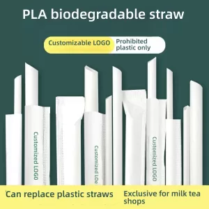 Wholesale Disposable PLA Milk Tea Straws – Flexible, large straight tube straws perfect for milk tea, kitchen use, parties, and beverages. Eco-friendly, durable, and suitable for all drinks.