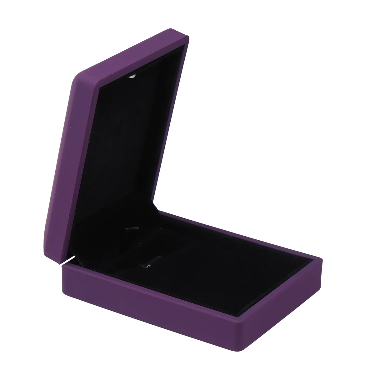 Creative LED Lighted Jewelry Gift Box in Purple (7x9x3.2cm) with built-in lighting to showcase necklaces, pendants, and other jewelry. Elegant and exquisite gift container perfect for special occasions. - 图片 8