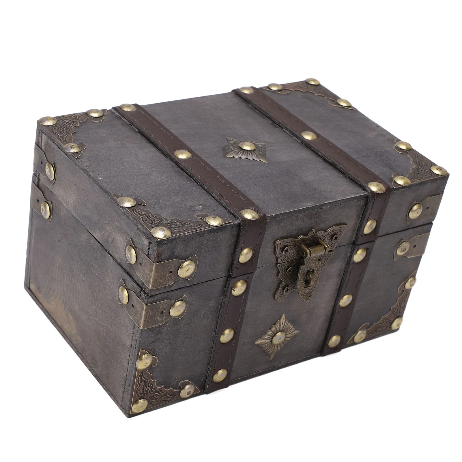 Vintage Wooden Treasure Chest with Coded Lock – Durable Wood Jewelry Box with Alloy Details for Storing Keepsakes, Gifts, Coins, Accessories, and Home Decoration. Retro Style. 9