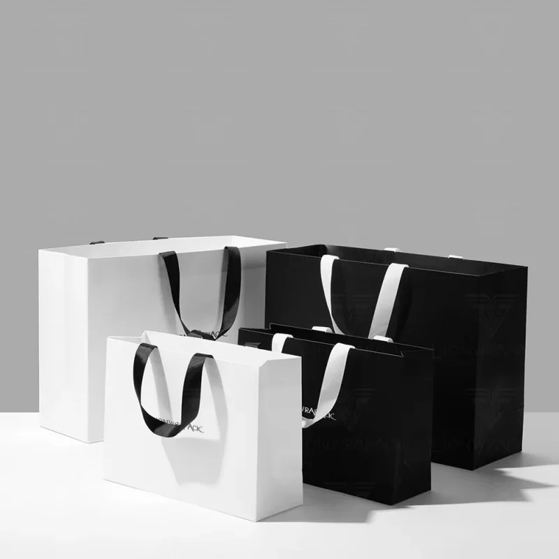 Custom Luxury Paper Gift Bag – Premium Shopping Bag with Handle for Retail, Gift Wrapping, Events, Packaging, Custom Size and Foil Logo Printing Available, Ideal for Boutique & Branding Use 2