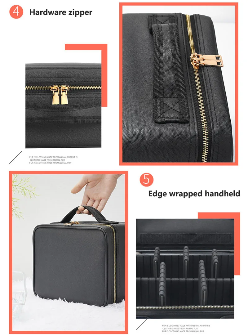 Smart LED Lighted Makeup Case with Mirror – Travel Cosmetic Organizer Bag for Women – Large Capacity, Adjustable Dividers, Touch Sensor, Charging, for Skincare & Beauty 13