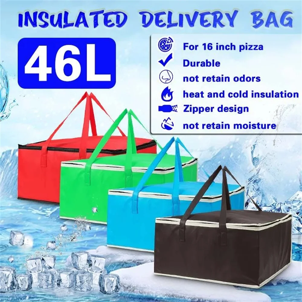 Waterproof Insulated Thermal Bag 🧊 – Foldable Reusable Cooler Tote for Pizza Delivery, Food Transport & Picnic Storage - 图片 2