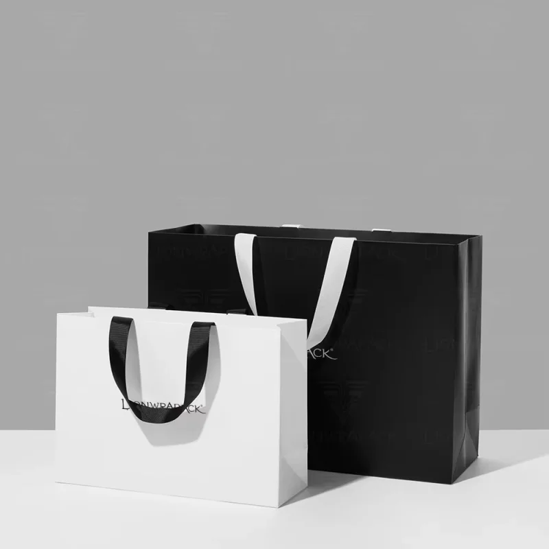 Custom Luxury Paper Gift Bag – Premium Shopping Bag with Handle for Retail, Gift Wrapping, Events, Packaging, Custom Size and Foil Logo Printing Available, Ideal for Boutique & Branding Use 1