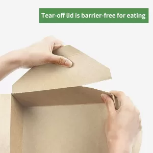 Biodegradable 2-Compartment Food Containers with Lids – Eco-friendly bamboo pulp meal b... - SKU FCL21257 - UGI Packaging