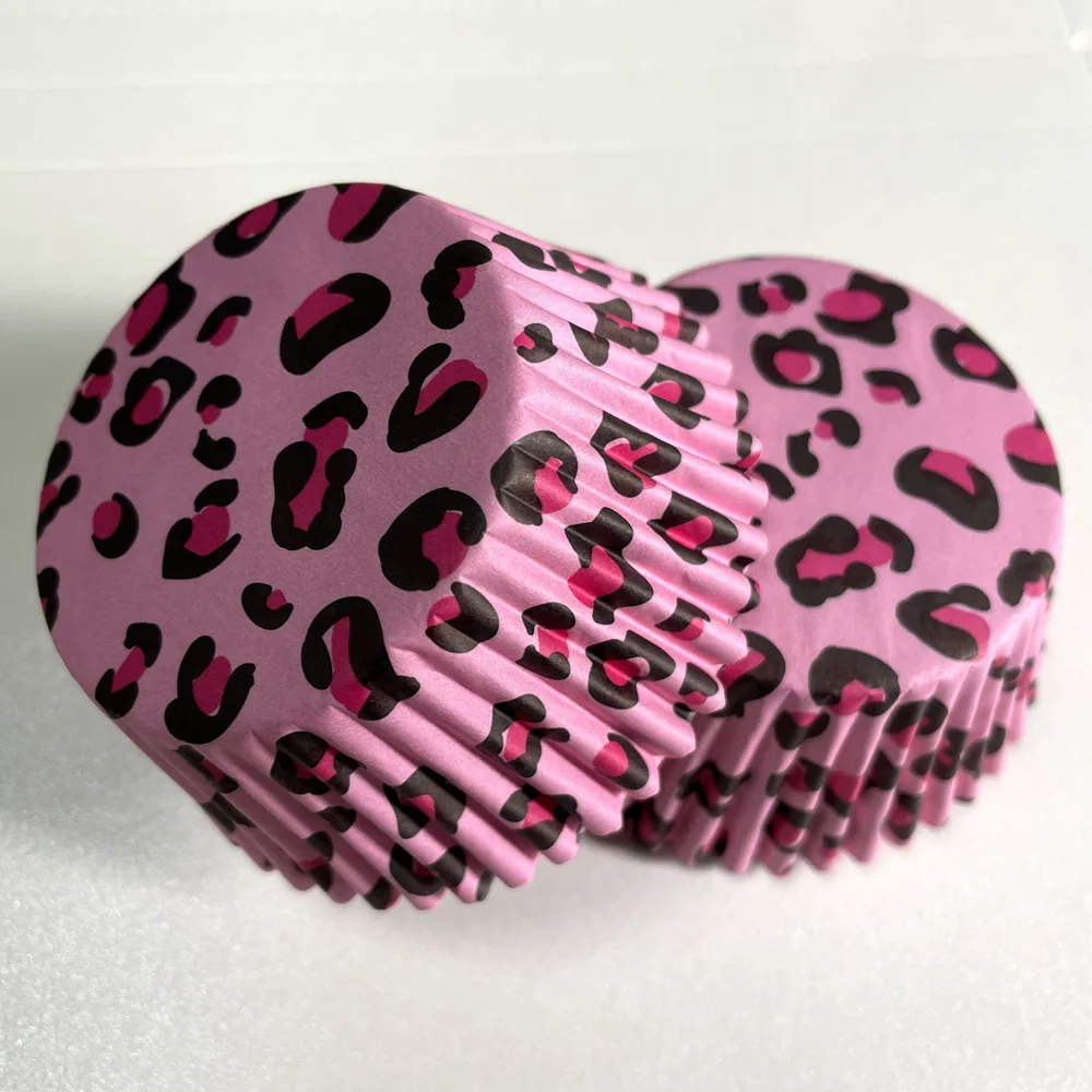 50pcs Animal Pattern Cupcake Liners – White Cow, Zebra, Leopard, Camouflage & Stripes – Greaseproof Baking Cups for Family, Birthdays, Christmas, Parties, Muffins & Cake Holders - 图片 5