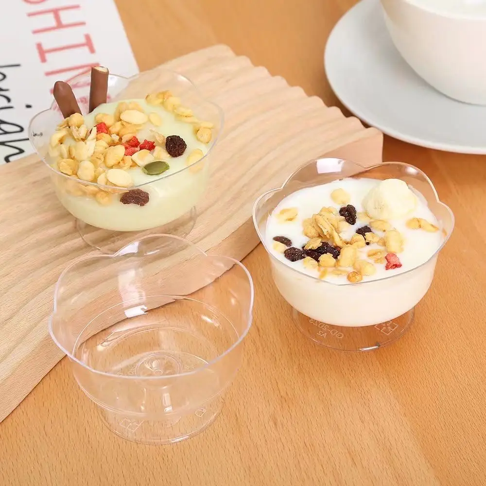 10pcs Mini Heart-Shaped Clear Plastic Dessert Cups – Reusable 2oz Bowls for Ice Cream, Pudding, Mousse, Jelly, Parfaits – Elegant Disposable Appetizer Cups for Weddings, Parties, Catering Events 2