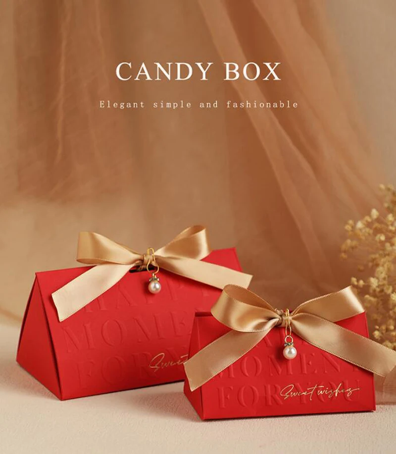 50PCS Kraft Paper Candy Gift Boxes with Ribbons – DIY Folding Favor Boxes for Wedding, Birthday, Baby Shower, Party Decorations – Elegant Bowknot Design – Easy Assembly – 6x6x10cm 5
