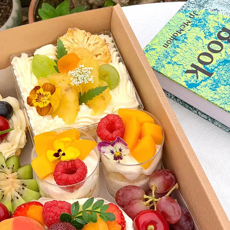 Disposable Kraft Paper Food Boxes with Clear Window – Recyclable Takeout Containers for Dessert, Sandwich, Fruit, Gifts & Parties, Picnic Box – Eco-Friendly Brown Bakery Box (50 Pack) - 图片 5