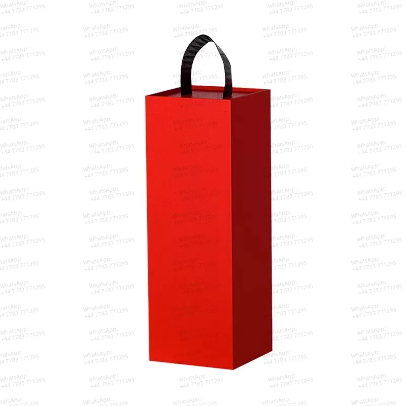 Eco-Friendly Magnetic Wine Gift Box with Handle – Foldable Cardboard Carton for Red Wine Packaging – In Stock, Ready to Ship – Recyclable Paper Gift Box for Holiday, Wedding, Birthday - 图片 9