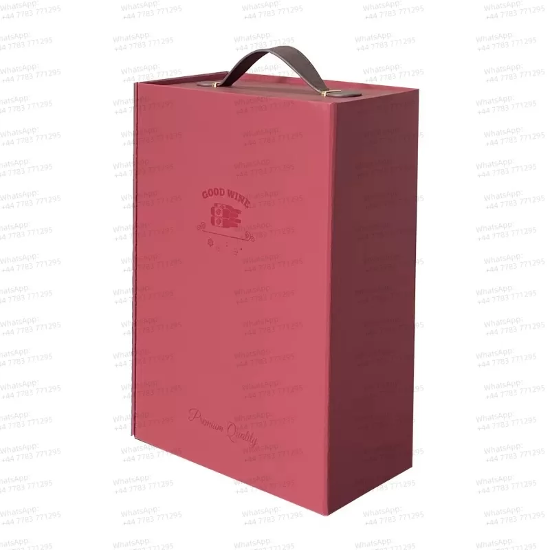 Eco-Friendly Magnetic Wine Gift Box with Handle – Foldable Cardboard Carton for Red Wine Packaging – In Stock, Ready to Ship – Recyclable Paper Gift Box for Holiday, Wedding, Birthday - 图片 11