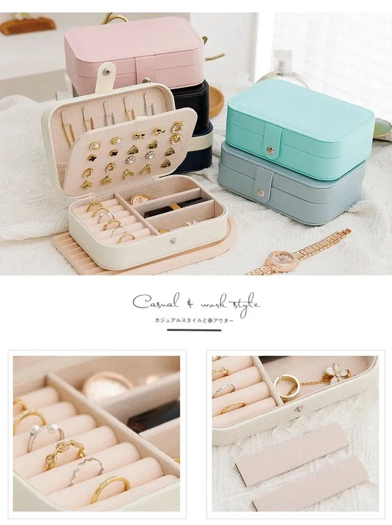 Travel Jewelry Organizer | Compact Leather Storage Box for Earrings, Rings, Necklaces, ... - SKU TJO17301 - UGI Packaging