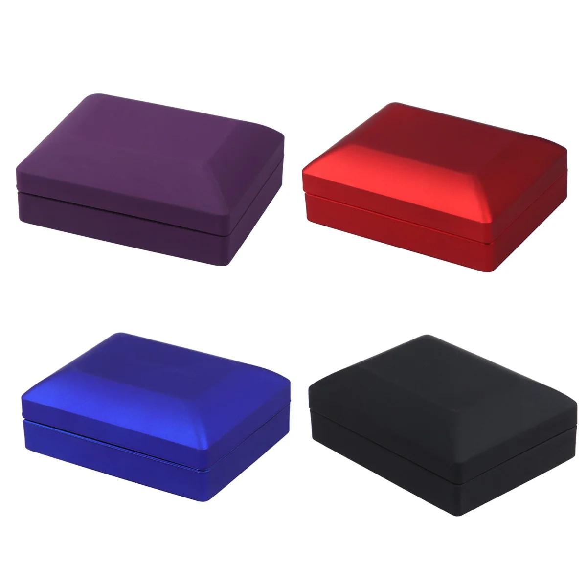 Creative LED Lighted Jewelry Gift Box in Purple (7x9x3.2cm) with built-in lighting to showcase necklaces, pendants, and other jewelry. Elegant and exquisite gift container perfect for special occasions. 2