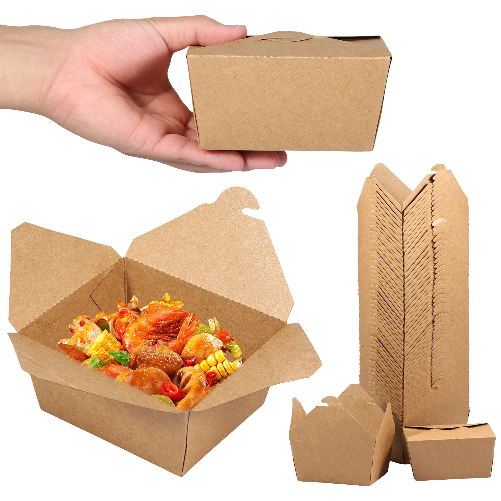 30oz Take Out Paper Food Containers – Greaseproof and leak-resistant boxes for baked goods, snacks, and meals. Ideal for takeout, pastry packaging, and food delivery. Durable and eco-friendly design. 7