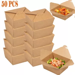 30oz Take Out Paper Food Containers – Greaseproof and leak-resistant boxes for baked goods, snacks, and meals. Ideal for takeout, pastry packaging, and food delivery. Durable and eco-friendly design.