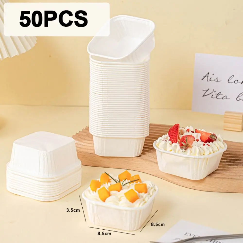 50pcs Coffee Brown Square Cupcake Liners – Greaseproof Baking Cups for Muffins, Desserts, Cupcake, Wedding Party Favors – Eco-Friendly Disposable Muffin Wrappers for Bakery, Catering, Events - 图片 7