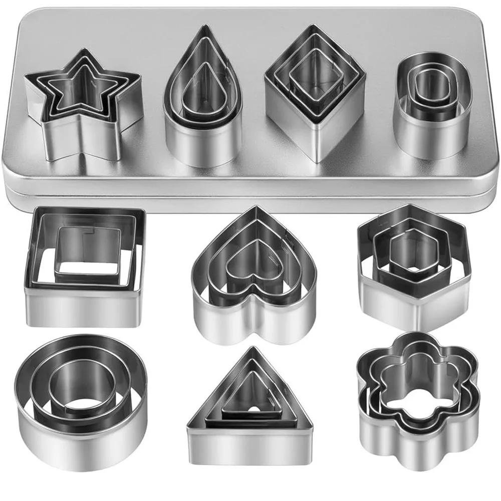 30pcs Stainless Steel Cookie Cutter Set – Includes various shapes for DIY fondant, cake decorating, and pastry making. Durable, easy to clean, perfect for baking lovers and creative kitchen use. - 图片 7