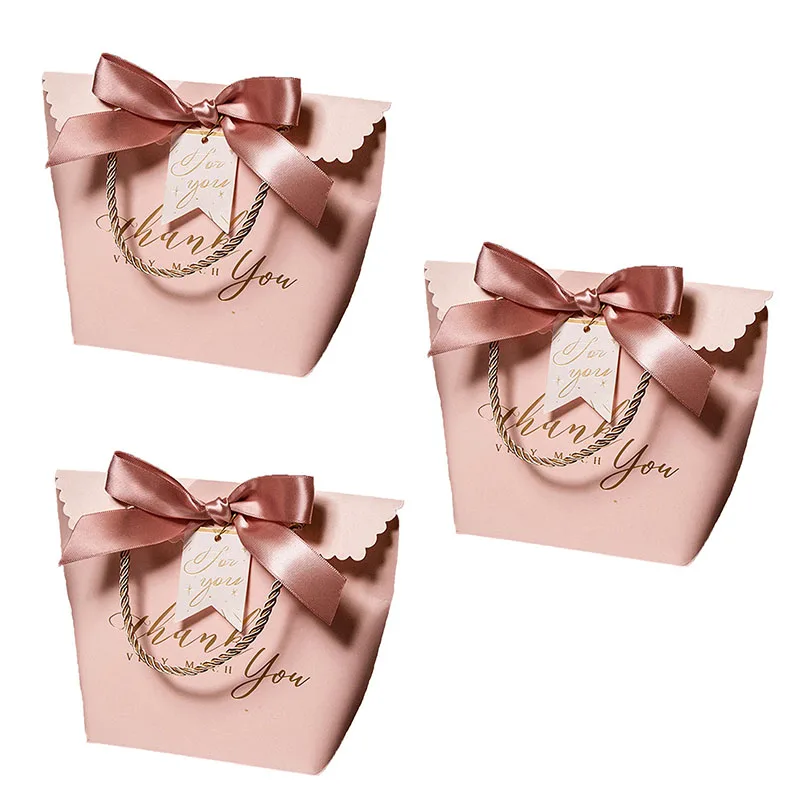 10/20Pcs Thank You Candy Gift Boxes with Handle and Ribbon – Elegant Chocolate Favor Packaging for Wedding, Birthday, Baby Shower, Anniversary Party Decorations and Guest Appreciation 6