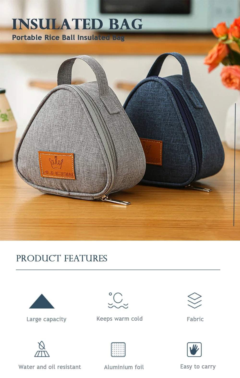 Insulated Triangle Lunch Bag – Milk Carton Design, Waterproof & Portable – Triangle Bento Bag for Sandwich, Egg, Kids & Adults – Picnic, School & Work – Compact Thermal Food Tote