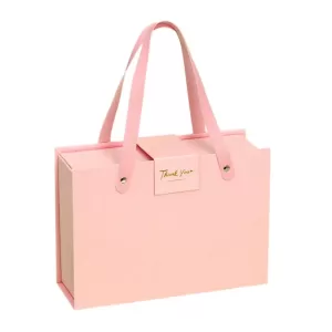 Flap Folding Gift Box with Hidden Magnetic Closure and Durable Handle – Rectangular handheld box perfect for Tanabata, weddings, birthdays, or elegant gift packaging. Stylish, sturdy, and reusable.