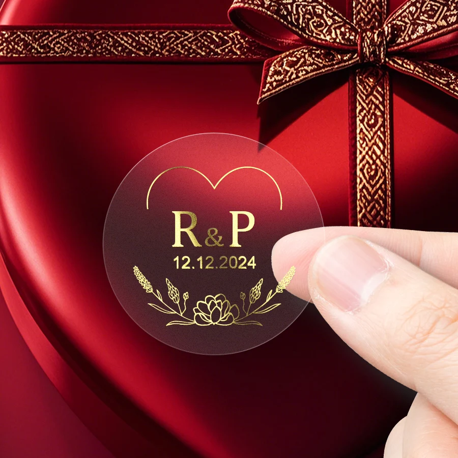 Custom Clear Gold Foil Stickers – Personalized Transparent Waterproof Labels for Weddings, Gifts, Business, Party Packaging – Durable Decorative Adhesive Seals – 30pcs Custom Clear Gold Foil Stickers – Personalized Transparent Waterproof Labels for Weddings, Gifts, Business, Party Packaging – Durable Decorative Adhesive Seals – 30pcs