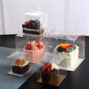 5-Pack Transparent Plastic Cake Boxes with Handles – Clear Disposable Dessert Gift Containers for Cupcakes, Bakery, Birthdays, Weddings, Parties – Food-Grade Portable Packaging with Lids
