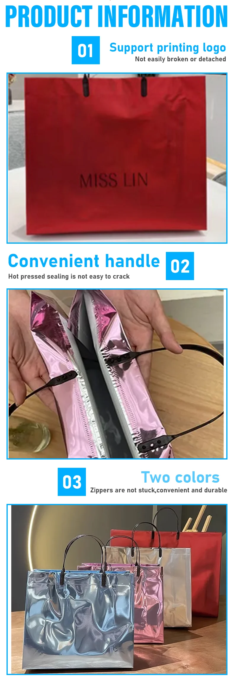 Custom Event & Party Gift Bags – Perfect for weddings, shopping mall promotions, brand advertising, and special occasions. Support customized logo printing for stylish, functional packaging. 2