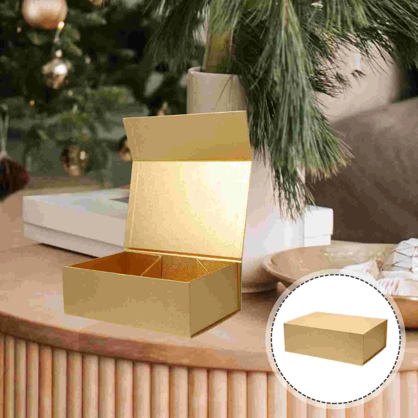 Folding Magnetic Gift Box with Round Lid – Ideal for keys, trinkets, or car-themed gifts. Sturdy cardboard design, perfect for bridesmaid proposals, centerpieces, and oversized elegant packaging. - 图片 7