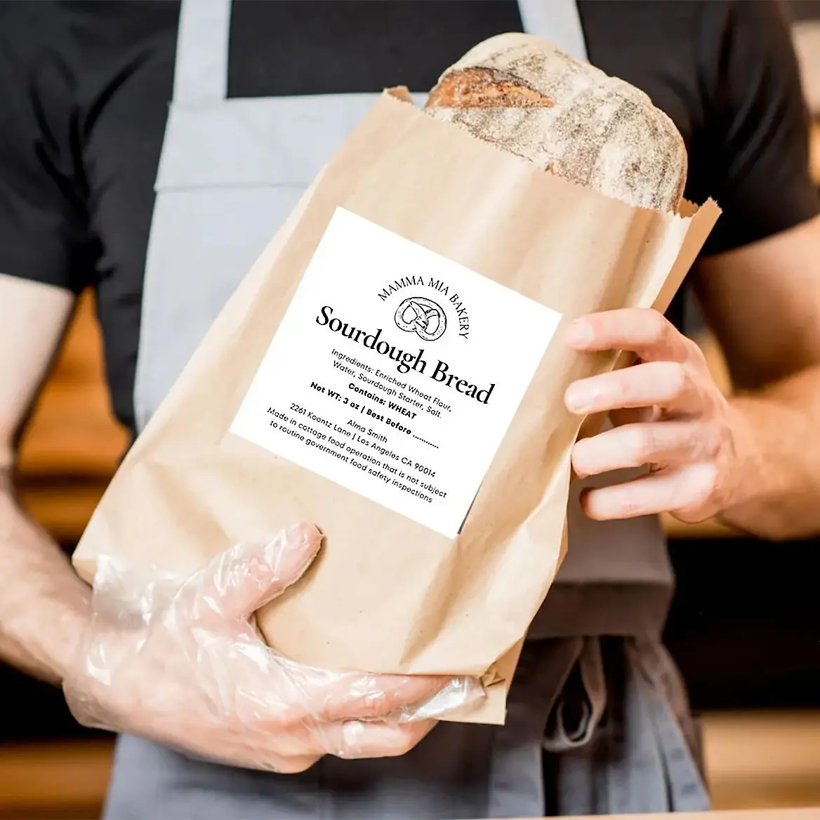 Custom Handmade with Love Stickers – Round & Square Self-Adhesive Labels for Bread, Baked Goods, Gifts, and Packaging. Durable, Personalized, Ideal for Homemade Branding. - 图片 5