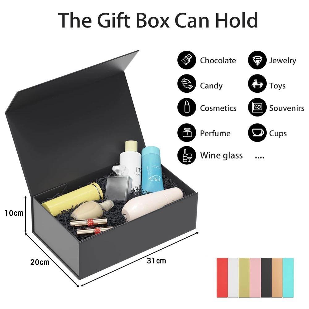 Magnetic Gift Box for Presents with Lids – Collapsible Rectangle Paper Box for Wedding, Birthday, Christmas, Party Gift Packaging – In Stock, Ready to Ship – Multiple Colors & Sizes Available - 图片 11