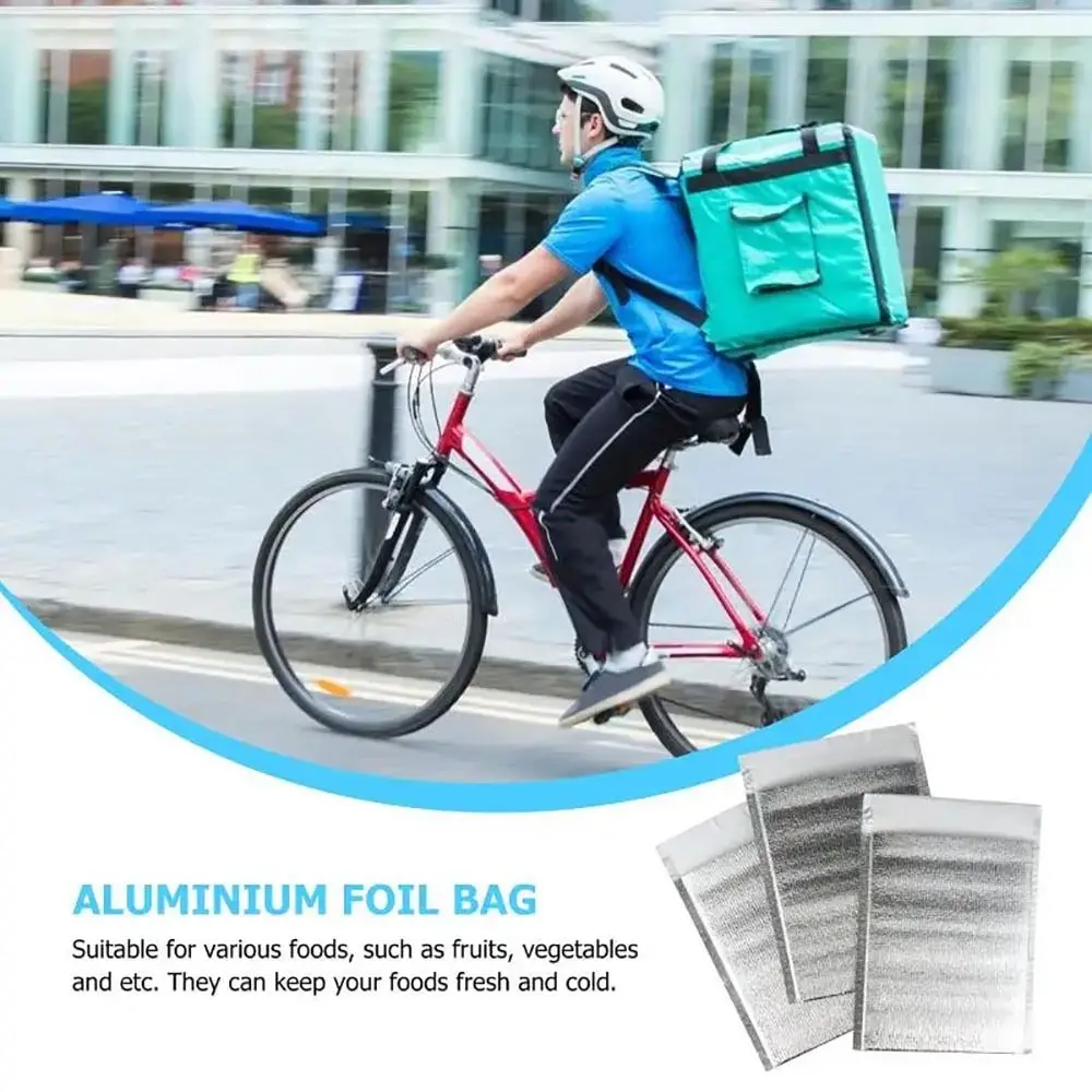 Insulated Aluminum Foil Cooler Bags with Closure – Reusable Thermal Storage Bags for Hot & Cold Food, Drinks, Delivery, Picnic, Takeout – Leakproof, Space-Saving Design - 图片 4