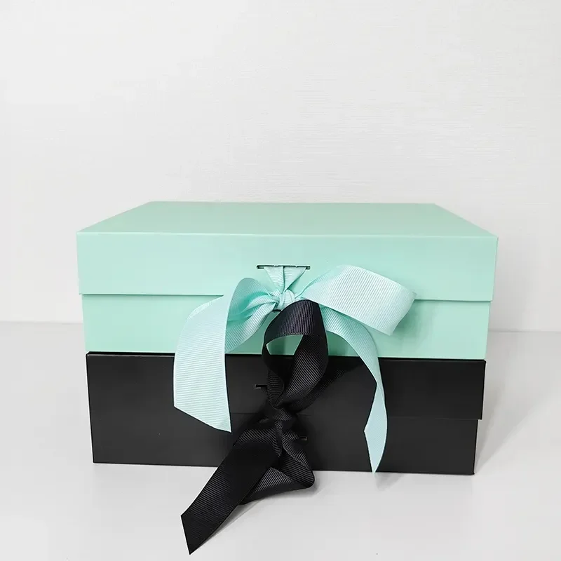 Custom Foldable Magnetic Gift Boxes with Ribbon – Luxury Book-Shaped Packaging for Retail, Small Business, Events, and Special Occasions – Durable, Reusable, Flat Shipping Design (Plain Black) - 图片 5