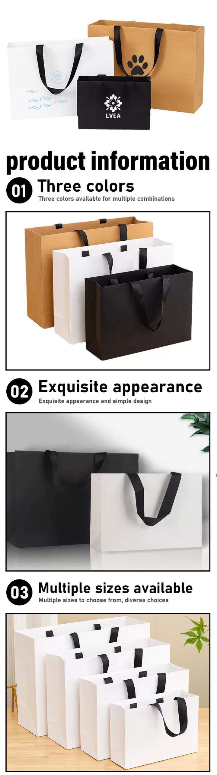 Custom Paper Gift Bags – Durable, eco-friendly paper bags with printed logos, perfect for packaging gifts, retail, parties, and events in various sizes and styles for personalized branding. 2