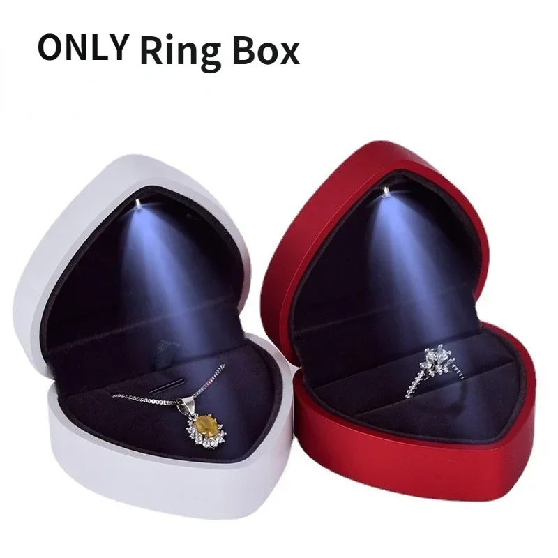 Creative Heart-Shaped LED Light Jewelry Box – Elegant Velvet Ring & Pendant Case with Built-In Light for Proposal, Engagement, Confession, Wedding, Anniversary, or Gift 6