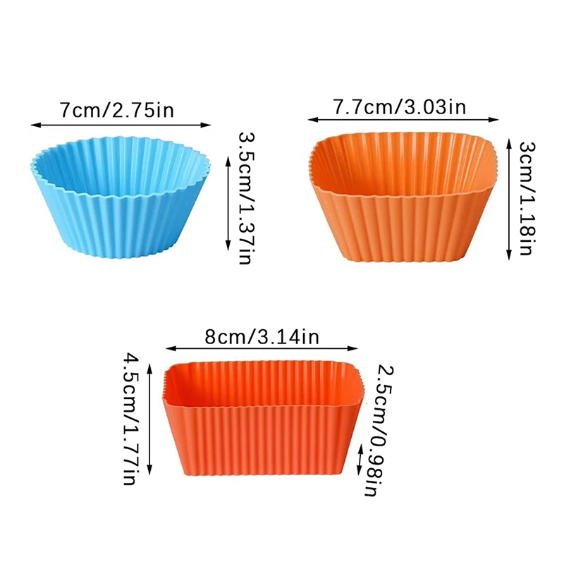 100% Food‑Grade Colorful Silicone Baking Cups – Reusable Non‑Stick Muffin & Cupcake Liners, 24‑Pack (6 Bright Colors), Oven, Microwave & Dishwasher Safe, BPA‑Free 1