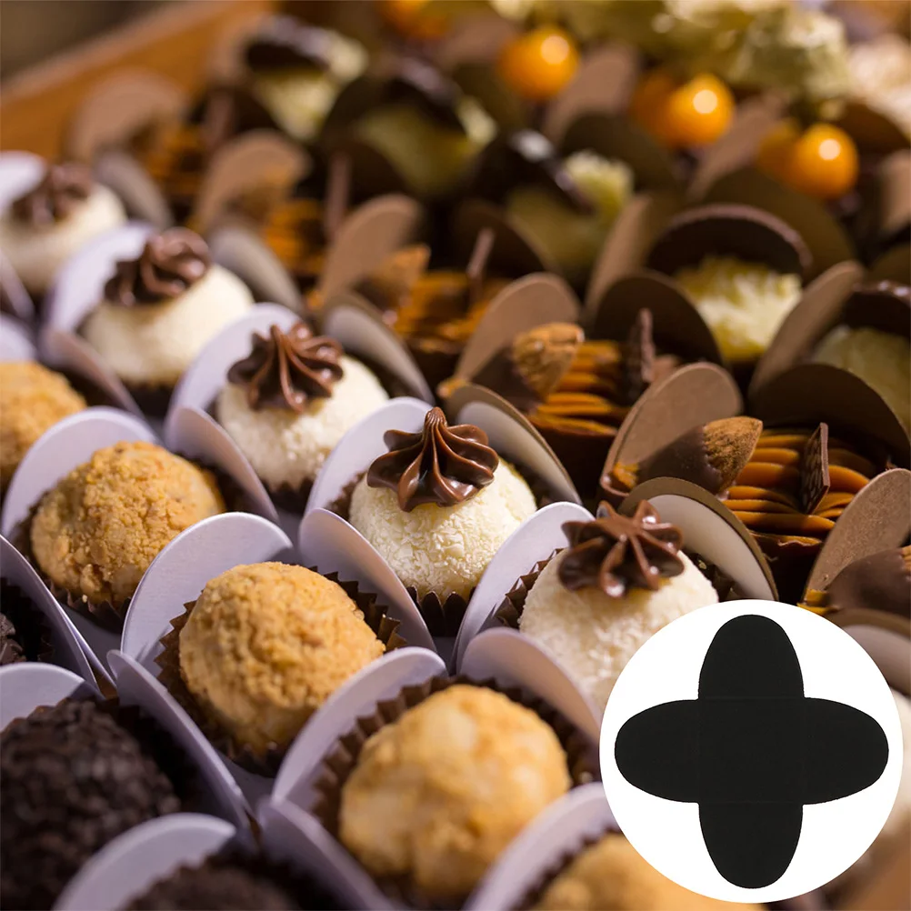 Paper Chocolate Truffle Candy Cups – Mini Cupcake Muffin Liners and Wrappers for Baking, Square Holders, Dessert Display Tray, Party Favors, Cake Trays, Candy Packaging Box