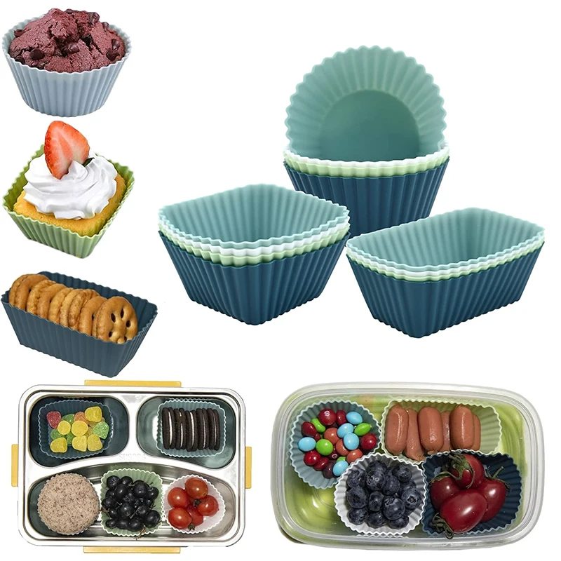 100% Food‑Grade Colorful Silicone Baking Cups – Reusable Non‑Stick Muffin & Cupcake Liners, 24‑Pack (6 Bright Colors), Oven, Microwave & Dishwasher Safe, BPA‑Free 2