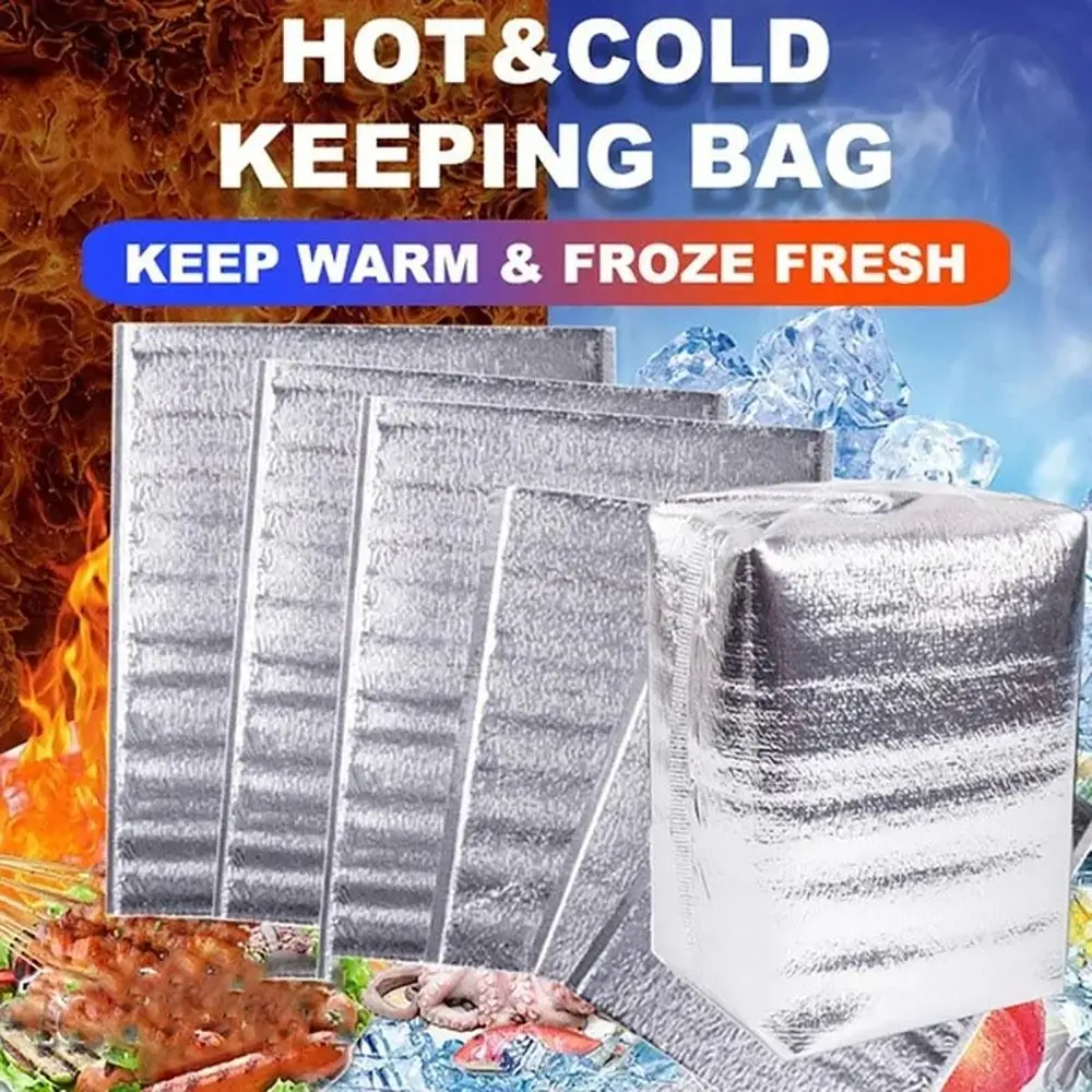 Aluminum Foil Insulated Cooler Bag – Foldable Thermal Tote for Food, Drinks, Delivery, and Picnic – Portable Waterproof Packing Bag for Takeout, Grocery, or Outdoor Use 9