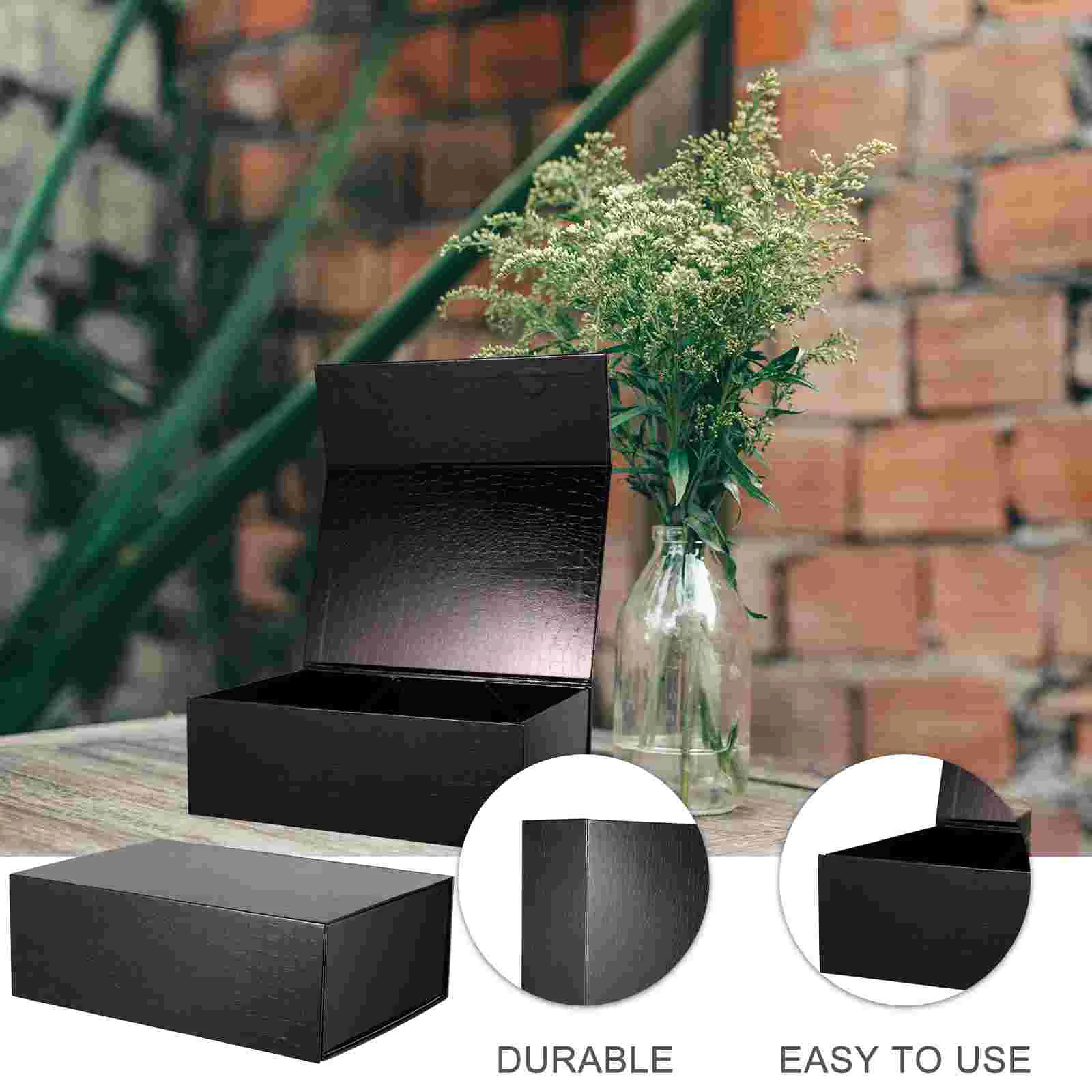 Folding Magnetic Gift Box with Round Lid – Ideal for keys, trinkets, or car-themed gifts. Sturdy cardboard design, perfect for bridesmaid proposals, centerpieces, and oversized elegant packaging. 1