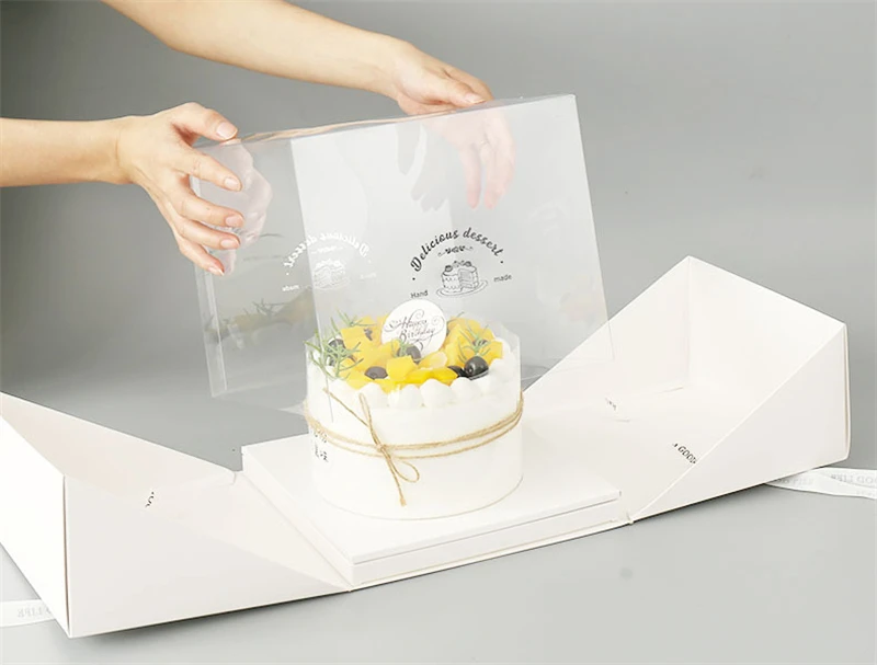 Life Surprise Cake Box with Handle – Recyclable Paper Box for 4/6/8 Inch Cakes – Ideal for Weddings, Birthdays, Baby Showers, Party Celebrations, Gift Display, Takeout & Cake Transport