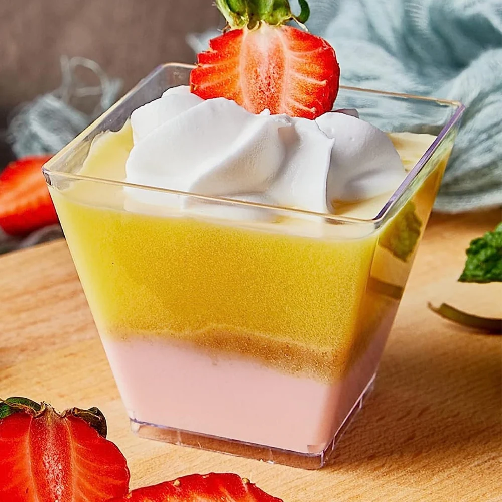 10pcs Mini Heart-Shaped Clear Plastic Dessert Cups – Reusable 2oz Bowls for Ice Cream, Pudding, Mousse, Jelly, Parfaits – Elegant Disposable Appetizer Cups for Weddings, Parties, Catering Events 5