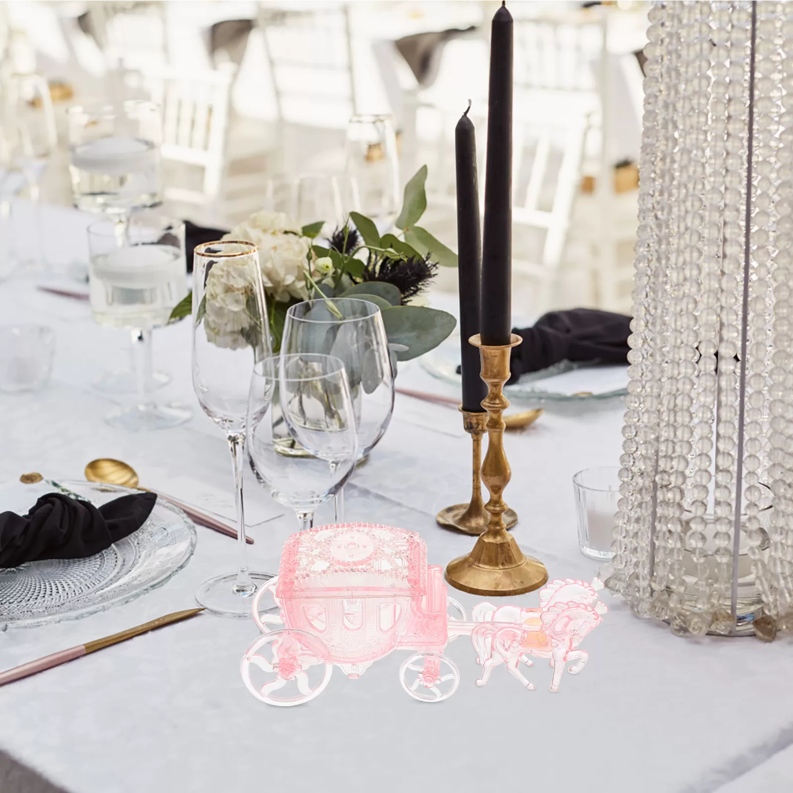 Plastic Princess Carriage Candy Boxes – Ideal for Baby Showers, Weddings, Christmas or Birthday Parties. Elegant and charming gift boxes perfect for holding candies, chocolates or small favors.