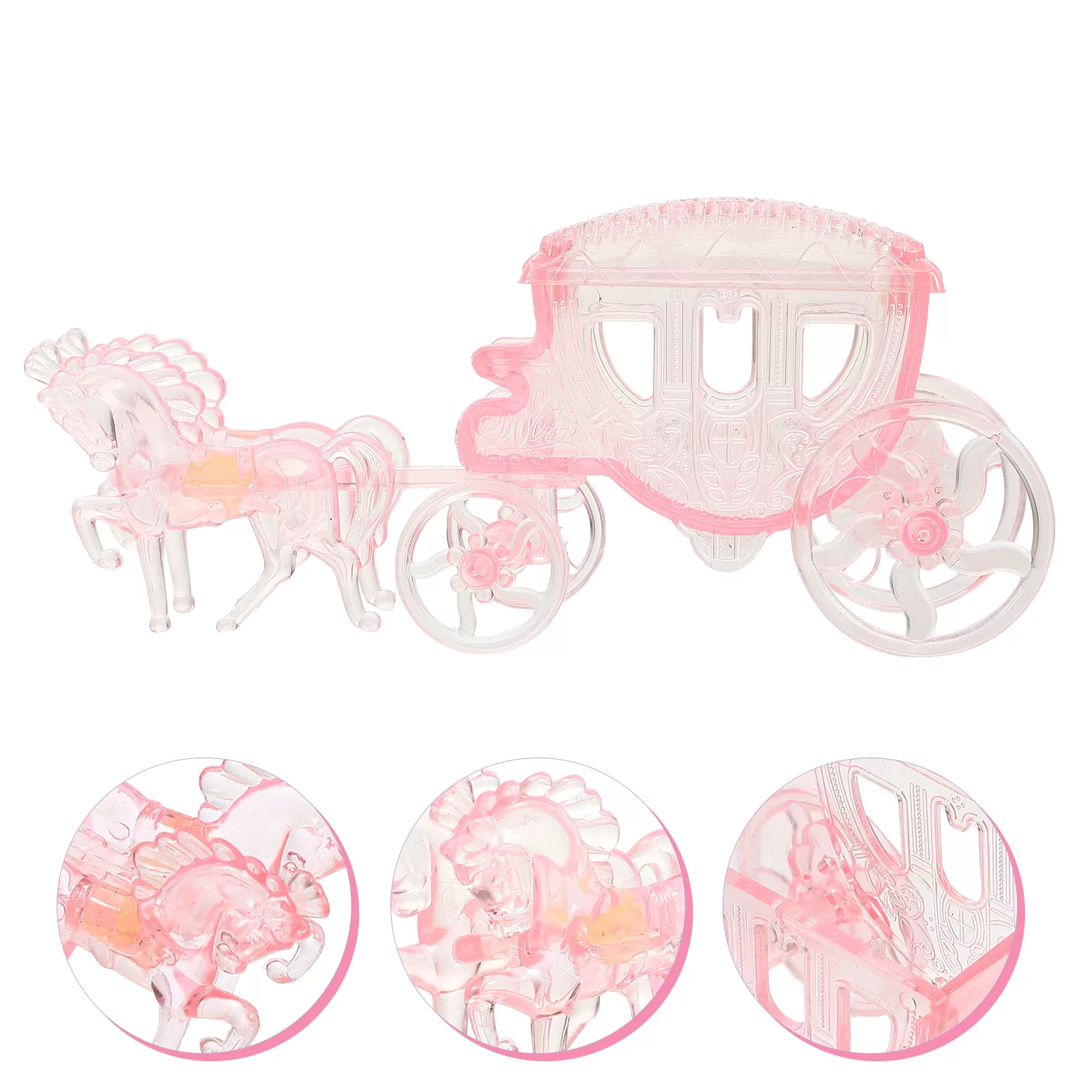 Plastic Princess Carriage Candy Boxes – Ideal for Baby Showers, Weddings, Christmas or Birthday Parties. Elegant and charming gift boxes perfect for holding candies, chocolates or small favors.