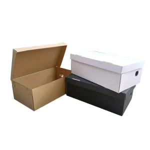3-layer corrugated cardboard shoe box for shipping, mailing, or gift packaging. Durable, eco-friendly, and easy to assemble—perfect for shoes, clothes, books, and small business use.