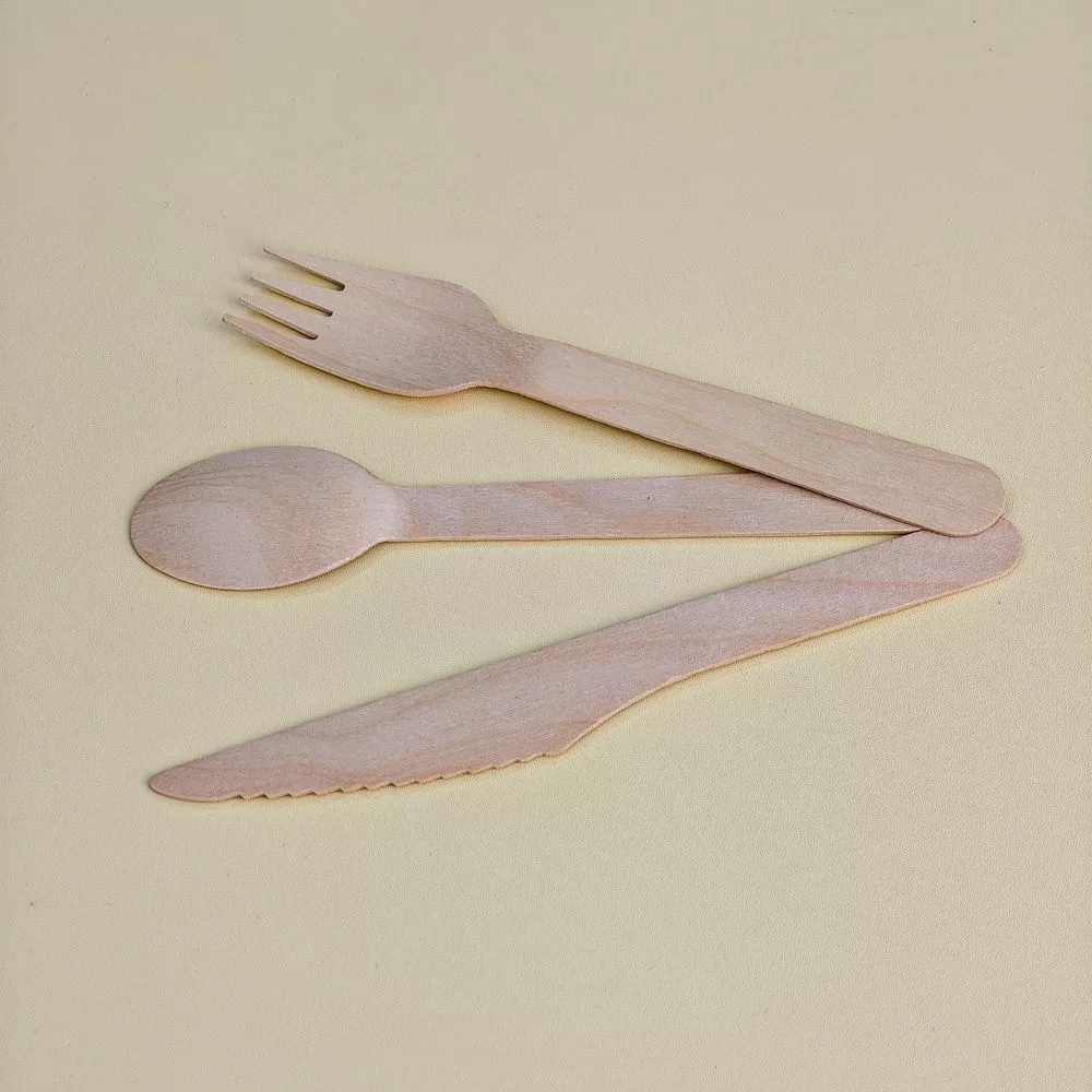 Sugarcane Bagasse Cutlery Set, Eco-Friendly Compostable Biodegradable – Disposable Spoon Fork Knife Utensils for Party, Takeout, Picnic, Camping, Sustainable Tableware - 图片 8