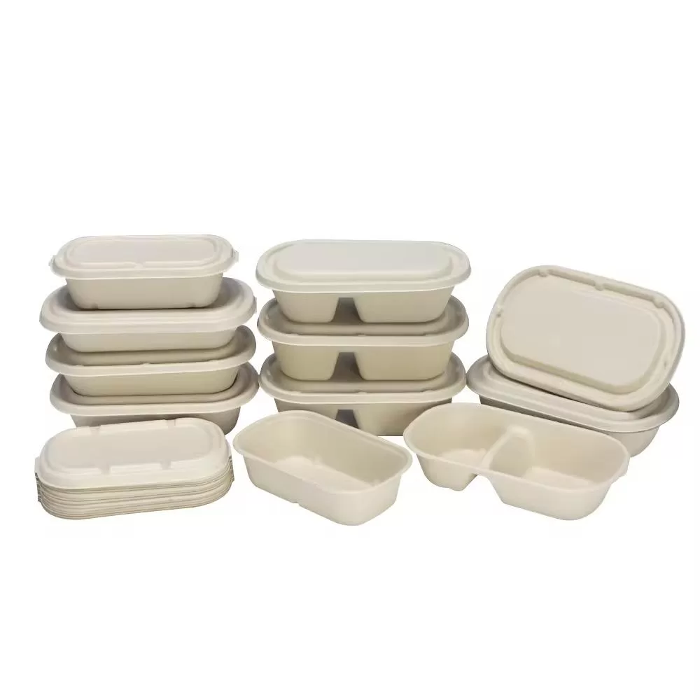 Sugarcane Plates and Food Containers – Compostable Biodegradable Disposable Tableware Set for Party, Picnic, Restaurants – Eco-Friendly Natural Bagasse Fiber Dinnerware - 图片 12
