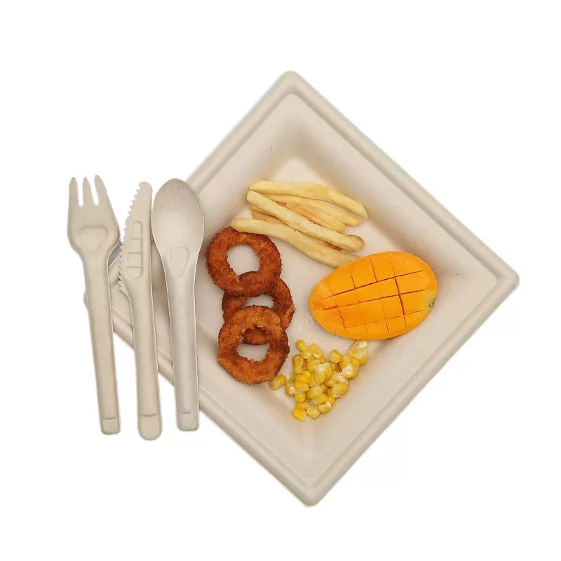 Sugarcane Bagasse Cutlery Set, Eco-Friendly Compostable Biodegradable – Disposable Spoon Fork Knife Utensils for Party, Takeout, Picnic, Camping, Sustainable Tableware - 图片 16